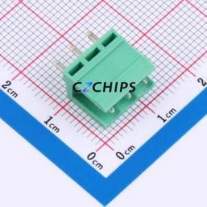 MXHT396V-3.96-03P-GN01-Cu-A Plug-in Terminal Block Through hole,P=3.96mm Board-to-Board / Socket - Open 1x3P 3.96mm Green - Product Image 1