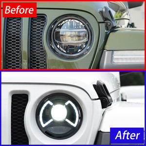 Para <span class=keywords><strong>Jeep</strong></span> Wrangler 2018-2024 actualización nuevo estilo montaje de lámpara de cabeza de coche LED lente de proyector integrada accesorios de faro automático - Product Image 6