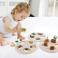 Детская игра Монтессори, деревянная доска с жизненным циклом, обучающая игрушка Монтессори, набор жизненного цикла для детей