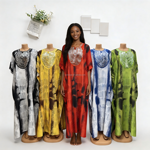 Nouvelle Robe Longue Ample <span class=keywords><strong>Femme</strong></span> <span class=keywords><strong>Africaine</strong></span> Grande Taille à Imprimé Ethnique et Strass pour Soirée – Collection Été - Product Image 1