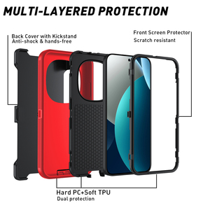 Coque de téléphone robuste pour <span class=keywords><strong>Xiaomi</strong></span> Redmi Note 15 14 13 12 11 4G 5G, étui de protection antichoc avec clip et béquille - Product Image 3