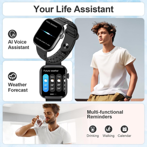 นาฬิกาข้อมืออัจฉริยะ BT หน้าจอสัมผัสกันน้ำ ขนาด 1.83 นิ้ว แฟชั่น - Product Image 2