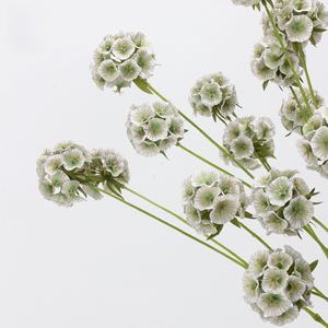LO-643 Flores Artificiales al por Mayor, 6 Cabezas de Escabiosa, Tallo Único, Fruta de Molino, Fruta de <span class=keywords><strong>Gusano</strong></span> de <span class=keywords><strong>Pino</strong></span>, Flores Falsas para Arreglos Florales - Product Image 3