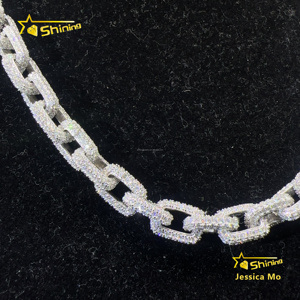Cadena Franco Infinito de Moissanita de 8mm, de Plata de Ley S925, Estilo Hip Hop, Totalmente Iced Out, Pasa Prueba de Diamante, Joyería de Moda de Gran Venta - Product Image 6
