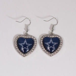 Boucles d'oreilles en forme de cœur pour filles, vente en gros, <span class=keywords><strong>série</strong></span> équipe de sport 32 - Product Image 3