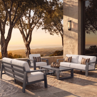 Fauteuil de jardin moderne en aluminium pour l'extérieur, avec coussin épais, pour terrasse