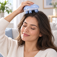Mini masseur électrique intelligent pour la tête, massage du cuir chevelu, soulagement du stress, 3 modes, arrêt automatique après 10 minutes, USB Type C, portable, ABS+Silicone