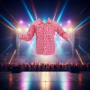 Camicia in Tessuto con Motivo a Quadri, Spandex e Poliestere, Stampa Digitale, Stile Moderno Unisex per Adulti, Abbigliamento per Spettacoli - Product Image 2