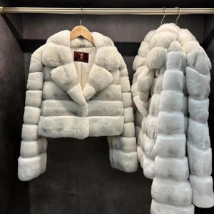 Giacca Invernale di Alta Gamma in Pelliccia all'Ingrosso, Morbida Giacca in Misto Lana <span class=keywords><strong>a</strong></span> <span class=keywords><strong>Righe</strong></span>, Produttore di Cappotti da <span class=keywords><strong>Donna</strong></span> - Product Image 4