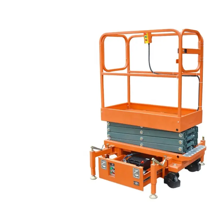 6M 8M 250Kg Kleine Mobiele Crawler Schaarlift Elektrische Baan Schaarlift Voor Smalle Bouw