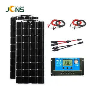 Jcns kit de painel solar eficiente, 36v, 200w, etfe, flexível, para turismo de barco