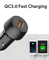 Para IBD superventas 3.1A Mini cargador móvil para coche carga rápida 3,0 carga rápida adaptador de coche USB único cargador de teléfono eléctrico