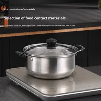Ensemble de 3 casseroles avec couvercles en verre, compatibles induction, antiadhésives, fond épais, lavables au lave-vaisselle, design moderne pour pâtes, soupes, ragoûts et conserves