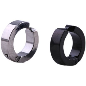 <b>Clip</b>-<b>On</b> <b>Earrings</b> Black Geometric Round Minimalist Style For Men Women Everyday Wear - Product Image 2