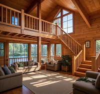 Villa de luxe au design moderne, maison en bois préfabriquée, grandes maisons résidentielles préfabriquées