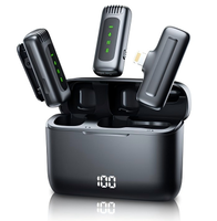 Microphone Lavalier Sans Fil UHF PIX-LINK J16 Type-C IOS avec Réduction de Bruit et Boîtier de Charge pour Vlog en Direct, Interview, TikTok