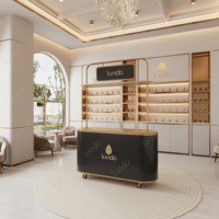Vitrine de luxe sur mesure en acier inoxydable pour bijoux, montres et parfums, présentoir mobile pour parfums, vitrine de centre commercial