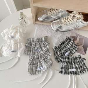 Penghangat Kaki Wanita Model Slouchy Berumbai Motif Kotak-kotak dan Renda, Ringan, Kasual, Desain Campuran, Modis, Trendi, dan Elegan untuk Sepatu Boot - Product Image 2