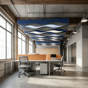 Panneau acoustique en forme de <span class=keywords><strong>vague</strong></span> pour plafond, matériau insonorisant ignifuge pour bureaux et cinémas - Product Image 3