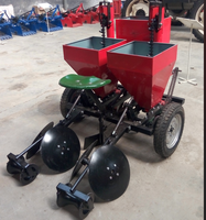 1-Ridge 2-Row Potato Seeder 3-Point Linkage Tractor Integrated Film Covering Gearbox Components-Potato Planting Machine
