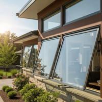 Fenêtre à auvent à suspension supérieure en aluminium hermétique et anticorrosion pour la rénovation des chambres et cuisines de villas
