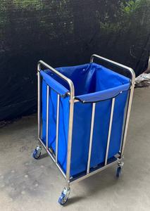 Ziekenhuis Verpleegkundige Schoonmaak Trolley Roestvrij Staal Medische 3 Zak 2 Zak Wasmiddel Inzamelwagen - Product Image 6