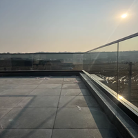 Système de balustrade en verre sans cadre SS304/316 avec éclairage LED pour projets de balcon, terrasse et décks d'hôtels, livraison gratuite en 24h, DIY