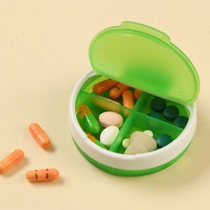 Portable Frosted <b>Clear</b> 4-Grid Pill Medicine <b>Box</b> Mini Dust-proof Travel Pill Dispenser Organizer Novelty <b>Gift</b> Idea - Product Image 5