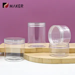 Best New Products Of 2024 PET 250Ml Transparent Round Glass Jar Cosmetic With Good Product Quality