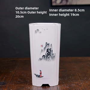 Pots <span class=keywords><strong>de</strong></span> bonsaï en porcelaine <span class=keywords><strong>de</strong></span> Yixing à haute température Pots <span class=keywords><strong>de</strong></span> fleurs à cylindre carré avec application <span class=keywords><strong>de</strong></span> jardin <span class=keywords><strong>de</strong></span> <span class=keywords><strong>peinture</strong></span> à haute cuisson à bas prix - Product Image 4