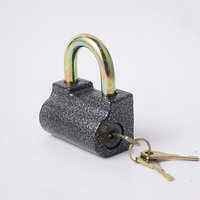 Cadenas antivol haute sécurité robuste avec trois clés, anse en acier zingué jaune pour verrouillage de portes d'usine et de garages