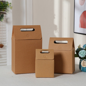 Cầm Tay Đơn Giản Nougat Cookie Hộp Giấy Kraft Túi Macaron Bánh Hộp Lật Bìa Vật Liệu Tái Chế Cho Bao Bì Thực Phẩm Cho Đường - Product Image 2