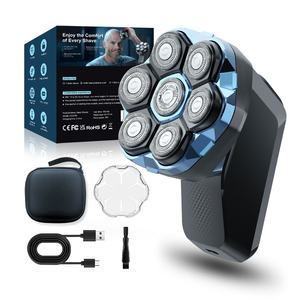 6 1 IPX7 เครื่องโกนหนวดกันน้ำ ปรับความเร็วได้ จอแสดงผลดิจิตอล ไร้สาย ชาร์จแบบ Type-C เครื่องโกนหนวดแบบหัวเดียว กระเป๋าเก็บของ ใช้ในบ้าน แบบคู่ - Product Image 3