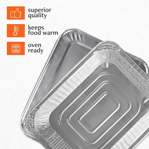 Rectangular Disposable Food <b>Containers</b> Aluminium <b>Foil</b> Pan Tin Trays Steamtable Gastronomy <b>Foil</b> Pan With Lid - Product Image 6