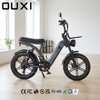 Vélo électrique urbain OUXI 250W 48V 16.7Ah avec pneus larges à bande de roulement épaisse, phare rond, frein à disque électrique, style Metro Rider E Bike Q8