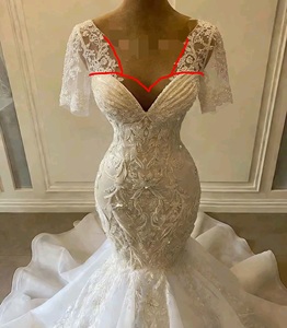 <span class=keywords><strong>Robe</strong></span> <span class=keywords><strong>de</strong></span> <span class=keywords><strong>mariée</strong></span> sirène bustier <span class=keywords><strong>de</strong></span> haute qualité avec appliques en <span class=keywords><strong>dentelle</strong></span> perlée à la main et traîne chapelle en organza - Product Image 6