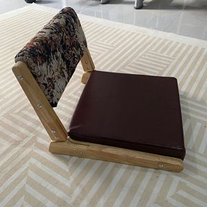 Chaise de sol tatami de style japonais en bois massif blanc avec rembourrage en mousse, siège de salon pour adulte - Product Image 4