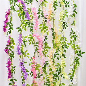 Fleurs artificielles de glycine Dorman, 100cm-200cm, guirlandes en soie suspendues, décoration pour la maison, accessoires de photographie - Product Image 1