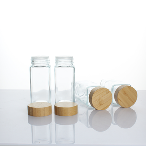 थोक रसोई मसाला जार सेट 120 मिलीलीटर मसाला जार सेट बांस के ढक्कन के साथ ग्लास जार सेट - Product Image 5
