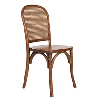 Chaise de salle à manger en rotin moderne en bois massif empilable pour mariage, banquet, extérieur et intérieur, jardin, salon