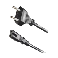 Câble d'alimentation CA avec fiche VDE EU 2 broches et prise femelle IEC C7 (figure 8), conducteur en cuivre, isolation PVC, 16A