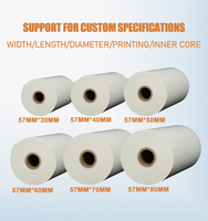 Rouleau de papier thermique blanc à impression numérique pour systèmes de terminaux de paiement bancaire et de point de vente (PDV), 48 g/m², 57x40 mm – Vente chaude usine