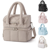 Sac isotherme en tissu Oxford à double couche avec doublure PEVA, style coréen matelassé, boîte à lunch pour femmes, haute qualité