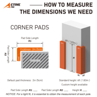 Pads de protection d'angle en forme de L pour poteaux de terrain de sport intérieur, murs de salle de sport et piliers de sécurité