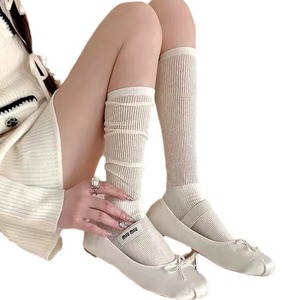 White Calf <b>Socks</b> Thin Solid Color Polyester Fiber Spring Summer Women's <b>Socks</b> - Product Image 5