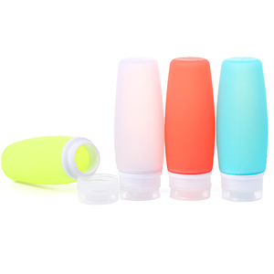 Travel Bottle 100ml Silicone Leak Proof For <b>Sunscreen</b> Cosmetic Storage Oval Shape With PVC EVA OPP <b>Bag</b> Packaging - Product Image 3