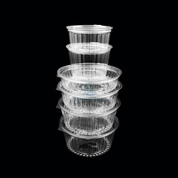 Conteneur à salade en PET transparent avec couvercle articulé, jetable, pour salade, fruits, à emporter, fourni par l'usine
