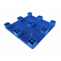 Palettes en plastique européennes plates à une face, adaptées à une utilisation sur terrain plat 1100*1100*140mm