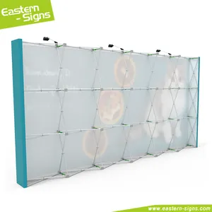 Pop Up Backdrop Advertising Pop Up Stand With LED Light/ Expo Wall Straight Aluminum Frame Fabric Banner / Exhibition Pop Up Backdrop