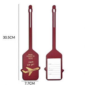 Etiqueta de Equipaje de Cuero PU de Doble Cara, Duradera, Hecha a Mano, Impermeable, con Estampado en Relieve con Lámina Dorada, para Pasaporte y Tarjeta de Embarque - Product Image 4